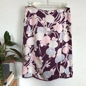 American Eagle floral silk skirt